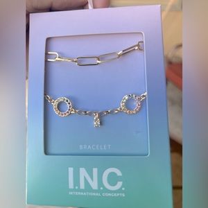 Gold-Tone 2-Pc. set mixed metal Rhinestoned Bracelets